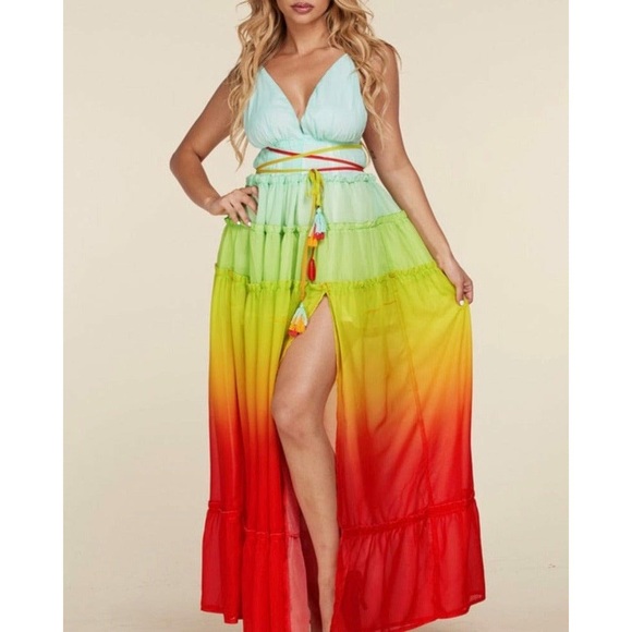 L'ATISTE Dresses & Skirts - Vibrant Multicolor Maxi Dress